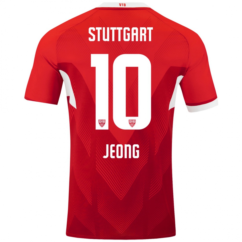 Niño Camiseta Woo-Yeong Jeong #10 Rojo Blanco 2ª Equipación 2024/25 La Camisa Chile