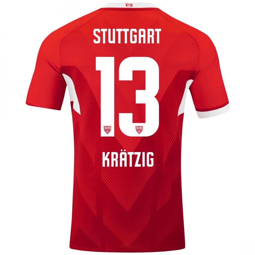 Niño Camiseta Frans Krätzig #13 Rojo Blanco 2ª Equipación 2024/25 La Camisa Chile