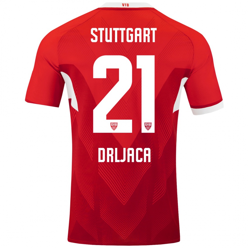 Niño Camiseta Stefan Drljaca #21 Rojo Blanco 2ª Equipación 2024/25 La Camisa Chile