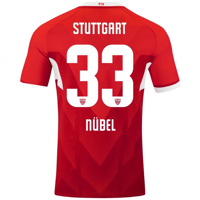 Niño Camiseta Alexander Nübel #33 Rojo Blanco 2ª Equipación 2024/25 La Camisa Chile