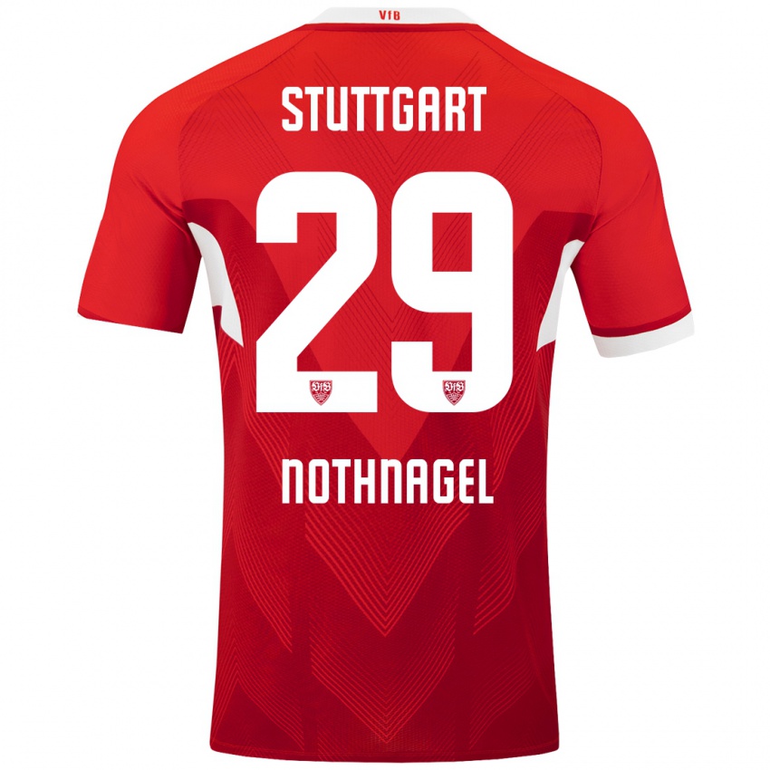 Niño Camiseta Dominik Nothnagel #29 Rojo Blanco 2ª Equipación 2024/25 La Camisa Chile