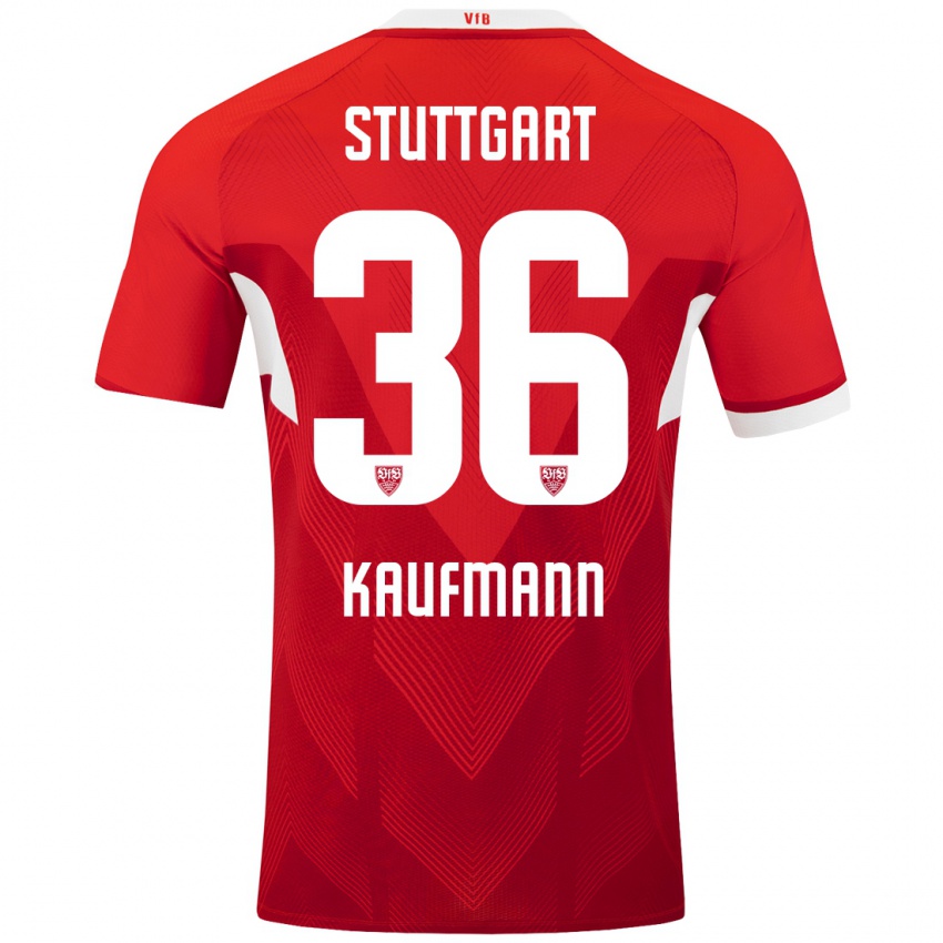 Niño Camiseta Tino Kaufmann #36 Rojo Blanco 2ª Equipación 2024/25 La Camisa Chile