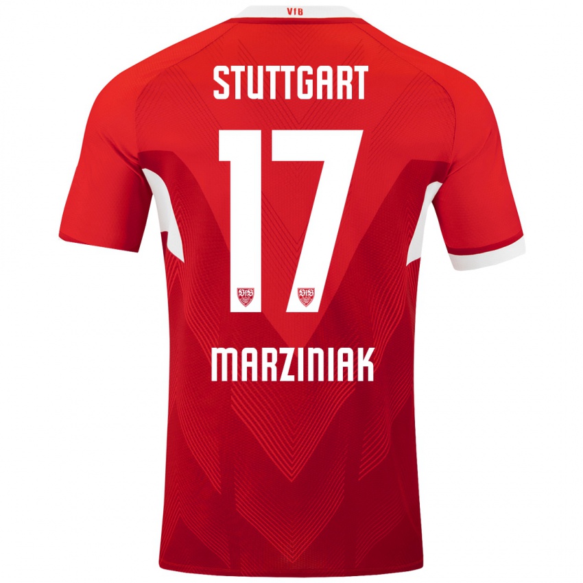 Niño Camiseta Chiara Marziniak #17 Rojo Blanco 2ª Equipación 2024/25 La Camisa Chile