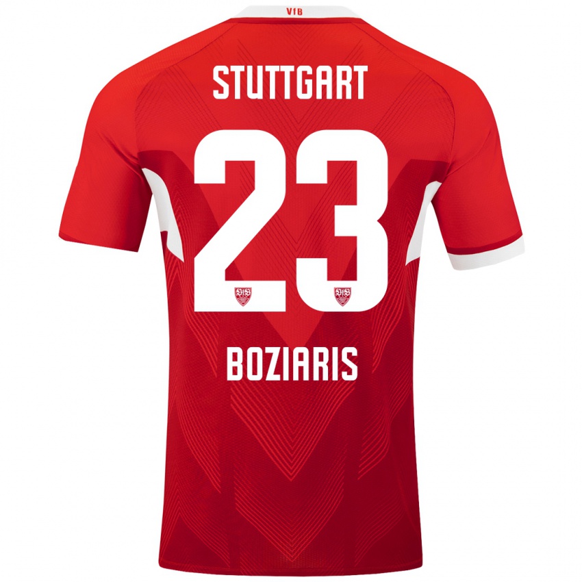 Niño Camiseta Giannis Boziaris #23 Rojo Blanco 2ª Equipación 2024/25 La Camisa Chile