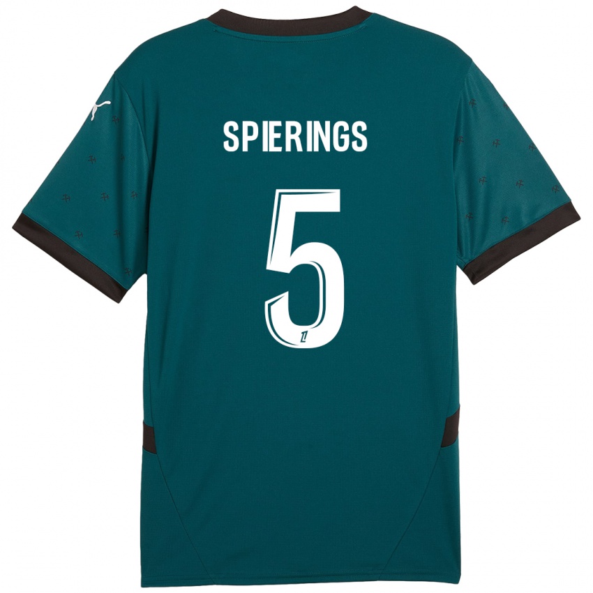 Niño Camiseta Stijn Spierings #5 Verde Oscuro 2ª Equipación 2024/25 La Camisa Chile