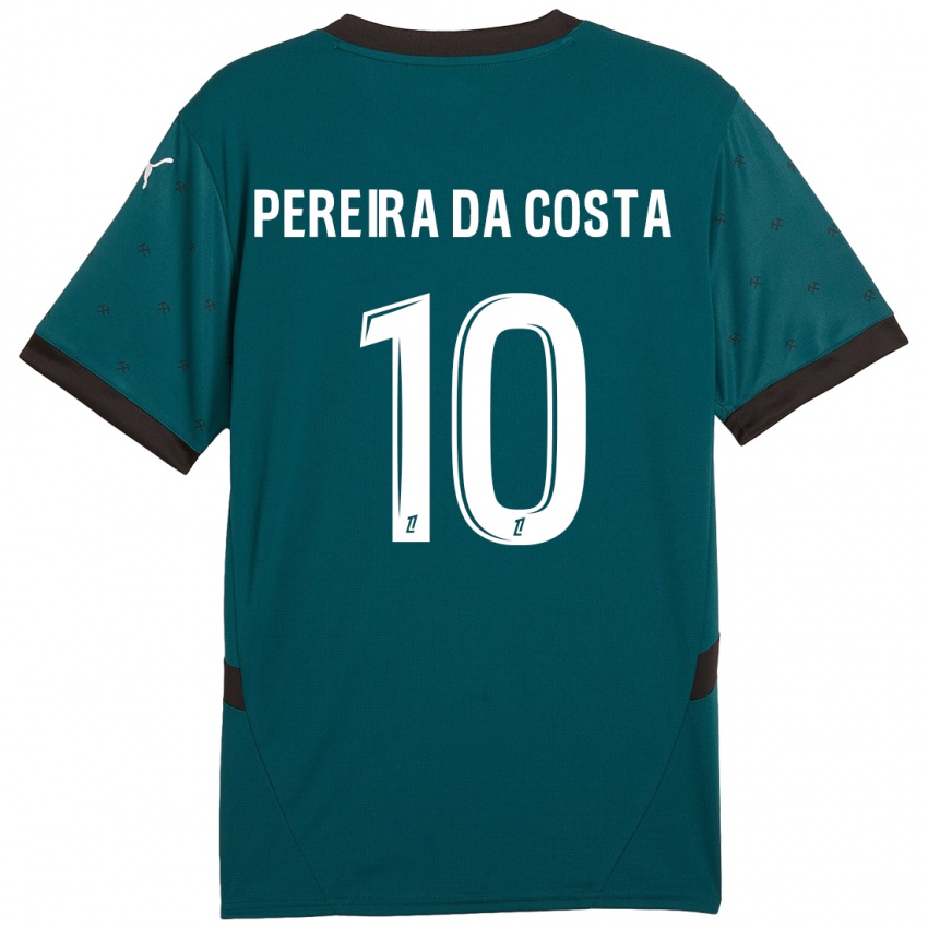 Niño Camiseta David Pereira Da Costa #10 Verde Oscuro 2ª Equipación 2024/25 La Camisa Chile