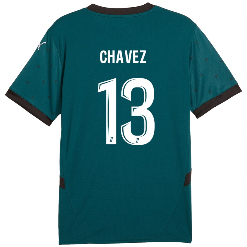 Niño Camiseta Jhoanner Chávez #13 Verde Oscuro 2ª Equipación 2024/25 La Camisa Chile