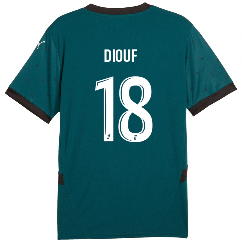 Niño Camiseta Andy Diouf #18 Verde Oscuro 2ª Equipación 2024/25 La Camisa Chile