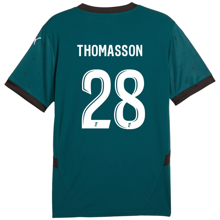 Niño Camiseta Adrien Thomasson #28 Verde Oscuro 2ª Equipación 2024/25 La Camisa Chile