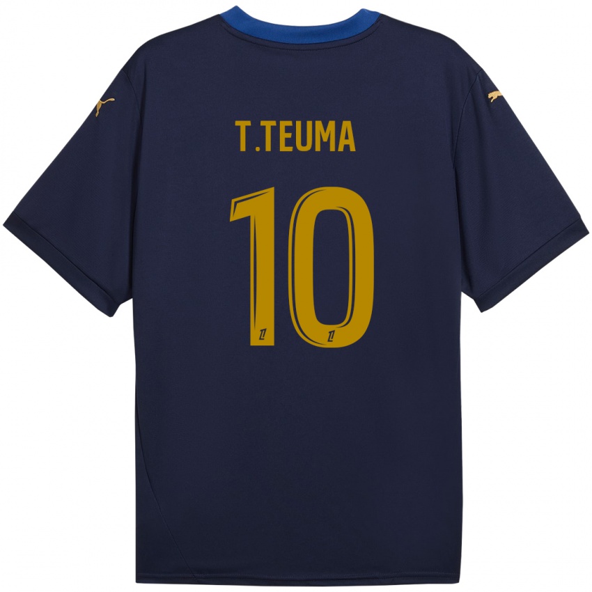 Niño Camiseta Teddy Teuma #10 Azul Marino Dorado 2ª Equipación 2024/25 La Camisa Chile