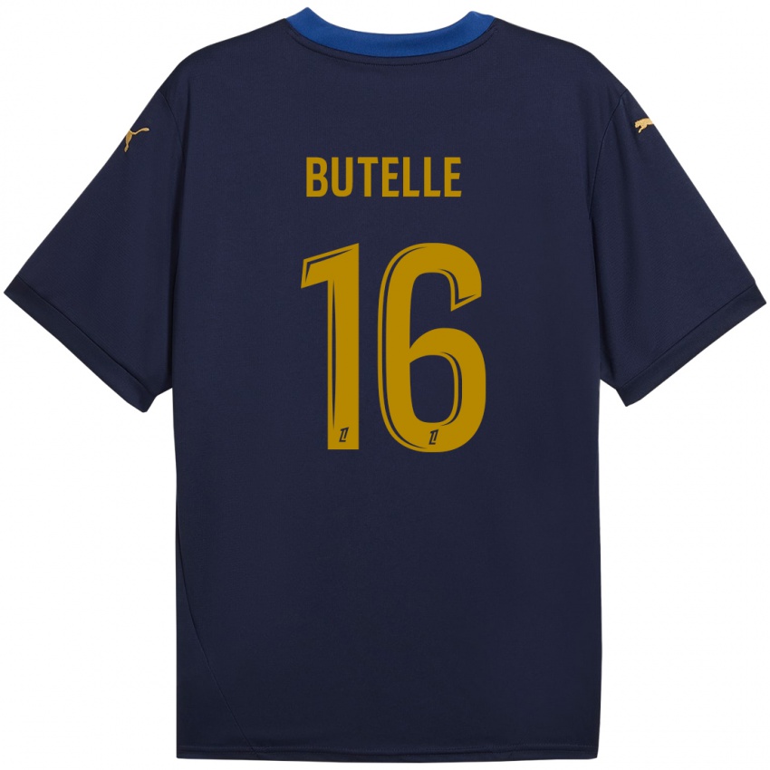 Niño Camiseta Ludovic Butelle #16 Azul Marino Dorado 2ª Equipación 2024/25 La Camisa Chile