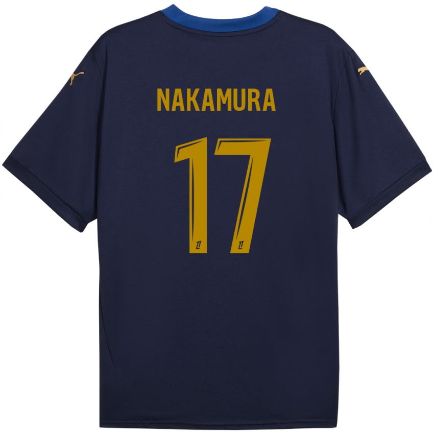 Niño Camiseta Keito Nakamura #17 Azul Marino Dorado 2ª Equipación 2024/25 La Camisa Chile