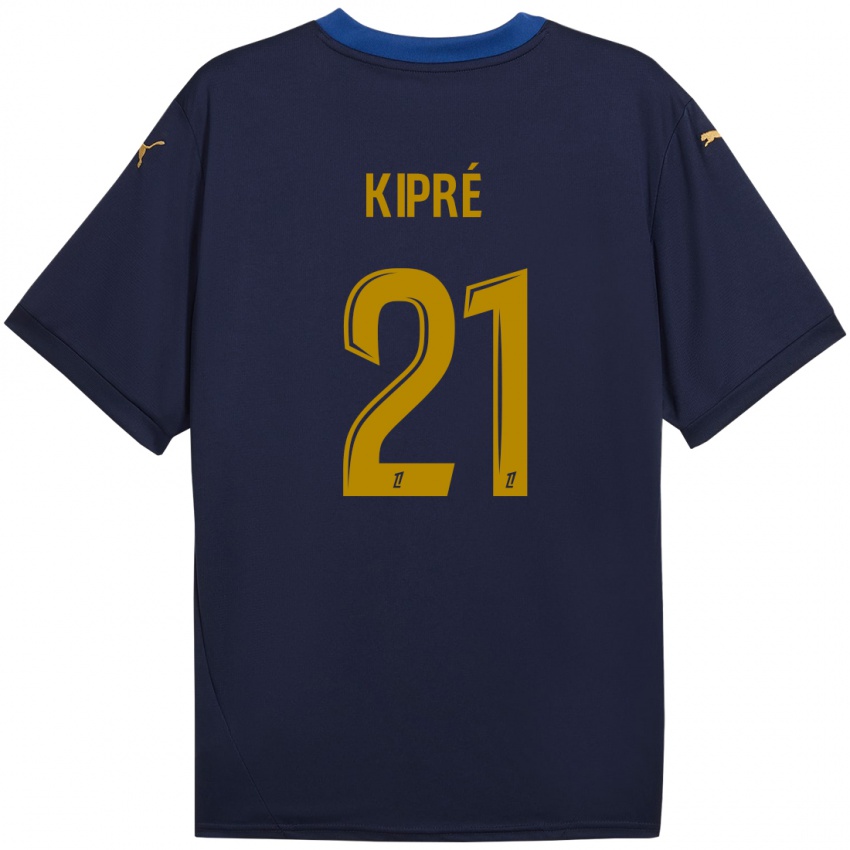 Niño Camiseta Cédric Kipré #21 Azul Marino Dorado 2ª Equipación 2024/25 La Camisa Chile