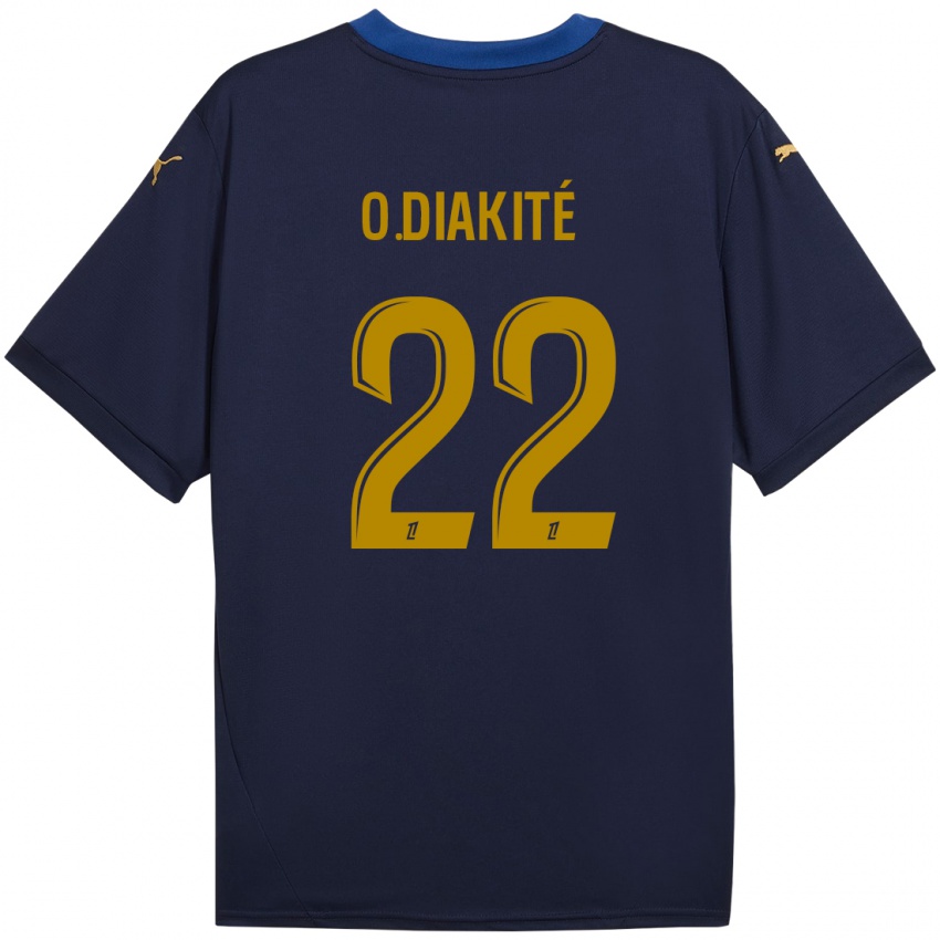 Niño Camiseta Oumar Diakité #22 Azul Marino Dorado 2ª Equipación 2024/25 La Camisa Chile