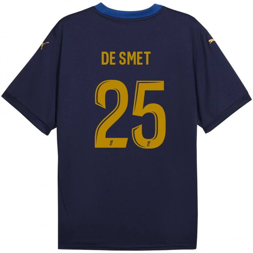 Niño Camiseta Thibault De Smet #25 Azul Marino Dorado 2ª Equipación 2024/25 La Camisa Chile