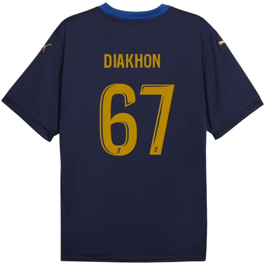 Niño Camiseta Mamadou Diakhon #67 Azul Marino Dorado 2ª Equipación 2024/25 La Camisa Chile