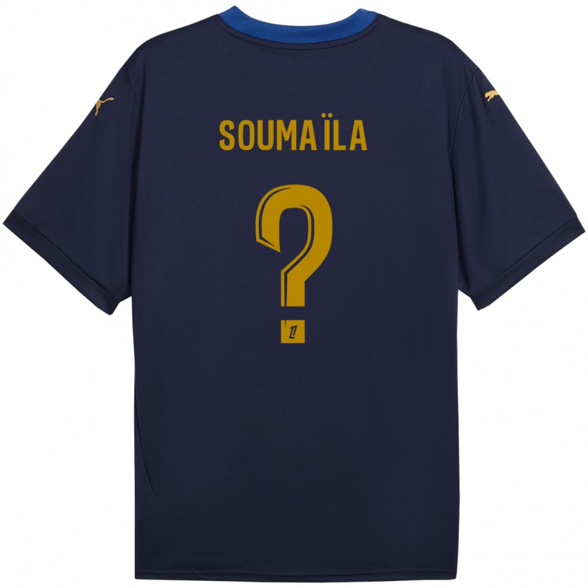 Niño Camiseta Soumaïla Sylla #0 Azul Marino Dorado 2ª Equipación 2024/25 La Camisa Chile