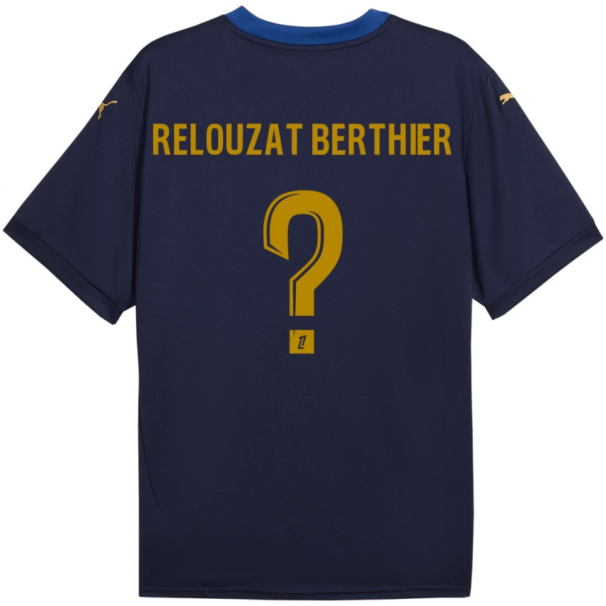 Niño Camiseta Maxime Relouzat Berthier #0 Azul Marino Dorado 2ª Equipación 2024/25 La Camisa Chile