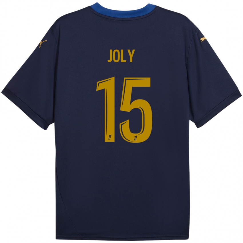 Niño Camiseta Lou-Ann Joly #15 Azul Marino Dorado 2ª Equipación 2024/25 La Camisa Chile