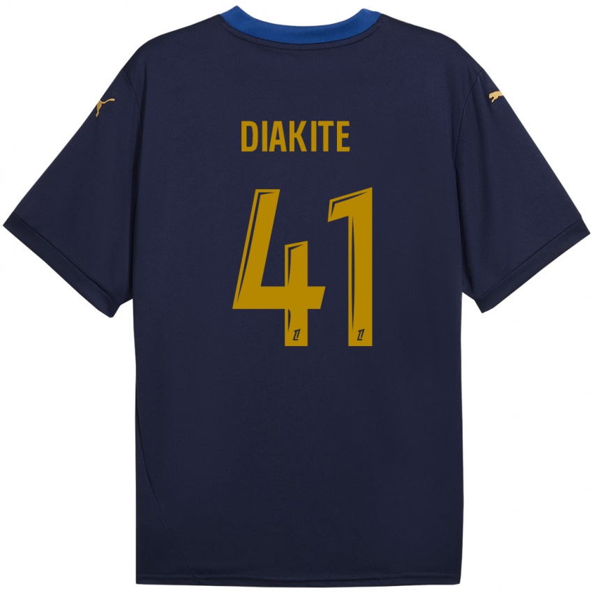 Niño Camiseta Ibrahim Diakité #41 Azul Marino Dorado 2ª Equipación 2024/25 La Camisa Chile