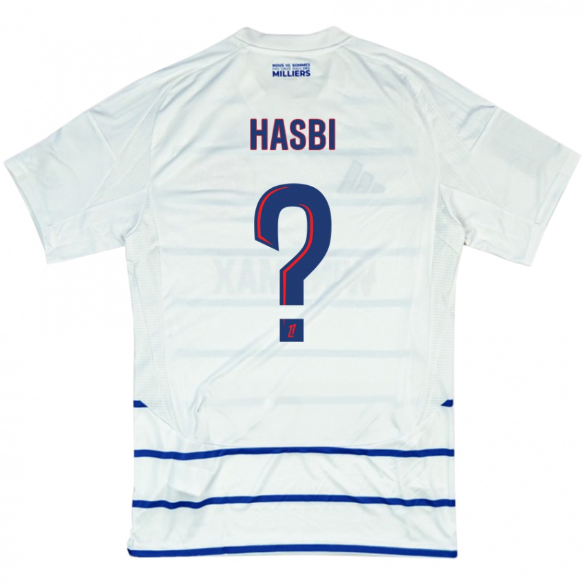 Niño Camiseta Walid Hasbi #0 Blanco Azul 2ª Equipación 2024/25 La Camisa Chile