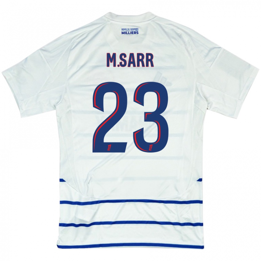 Niño Camiseta Mamadou Sarr #23 Blanco Azul 2ª Equipación 2024/25 La Camisa Chile