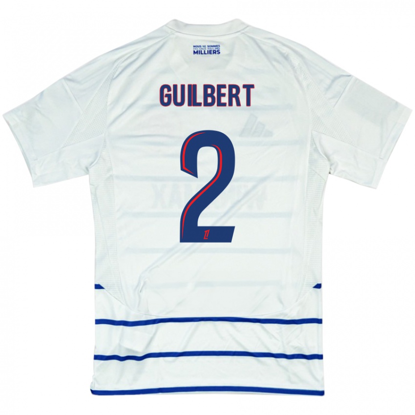 Niño Camiseta Frédéric Guilbert #2 Blanco Azul 2ª Equipación 2024/25 La Camisa Chile