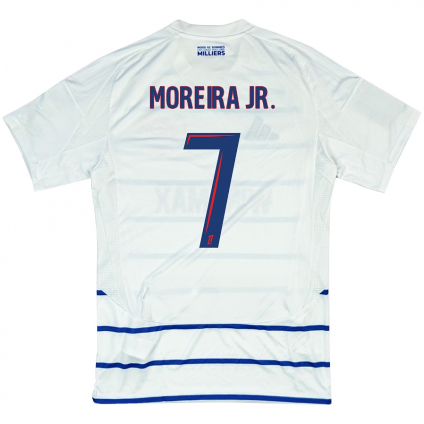 Niño Camiseta Diego Moreira #7 Blanco Azul 2ª Equipación 2024/25 La Camisa Chile