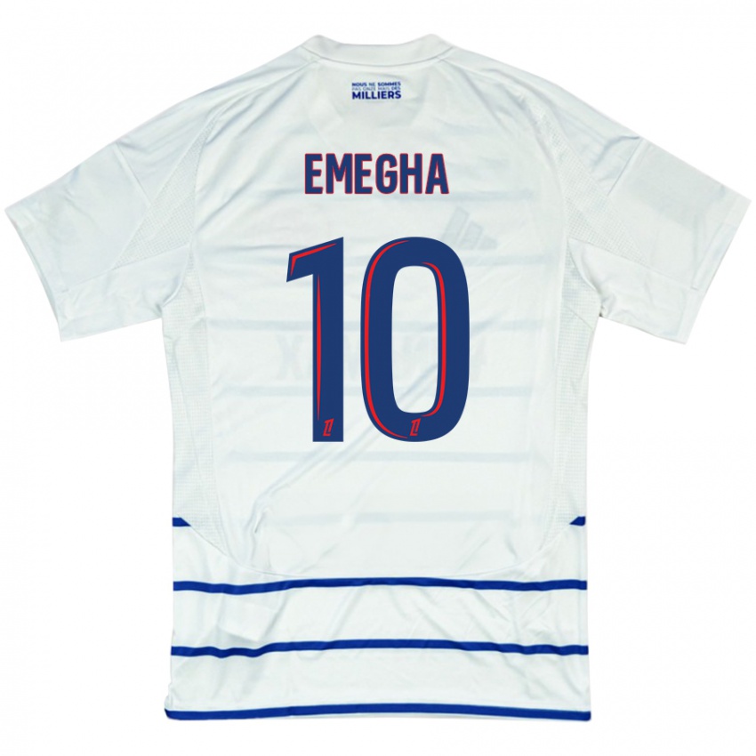 Niño Camiseta Emanuel Emegha #10 Blanco Azul 2ª Equipación 2024/25 La Camisa Chile