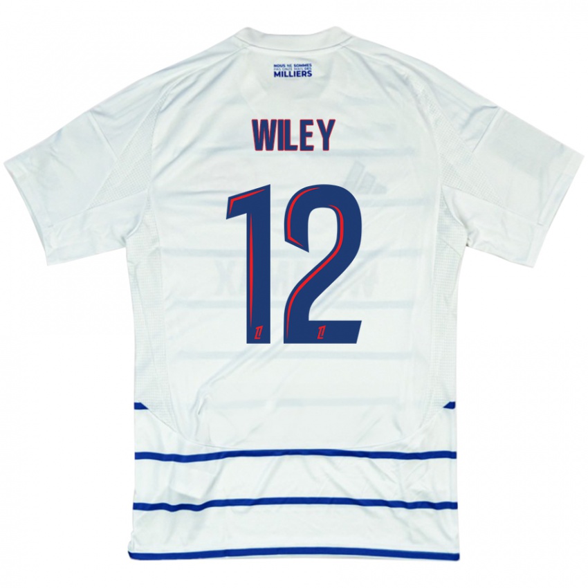 Niño Camiseta Caleb Wiley #12 Blanco Azul 2ª Equipación 2024/25 La Camisa Chile