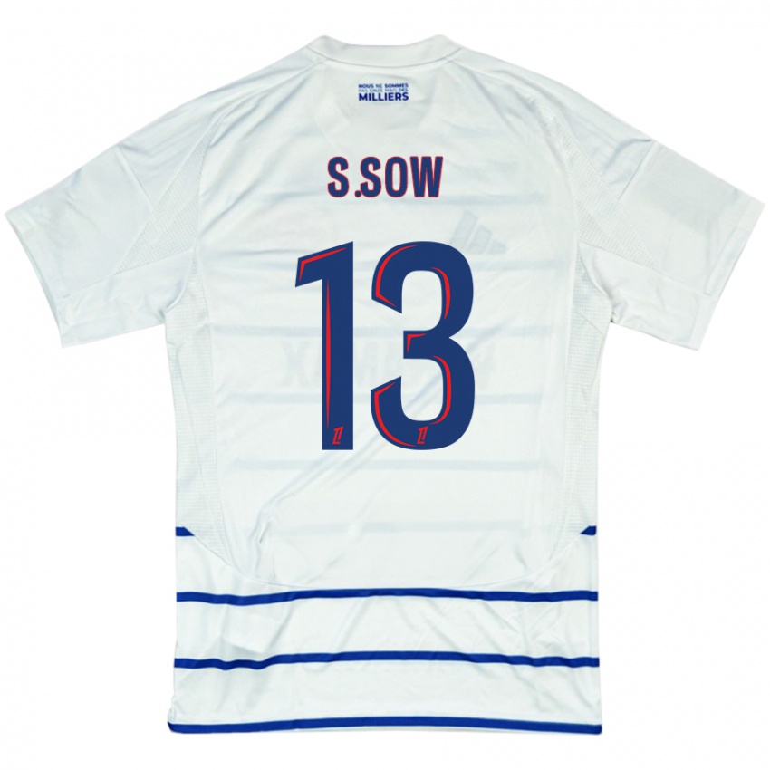 Niño Camiseta Saïdou Sow #13 Blanco Azul 2ª Equipación 2024/25 La Camisa Chile