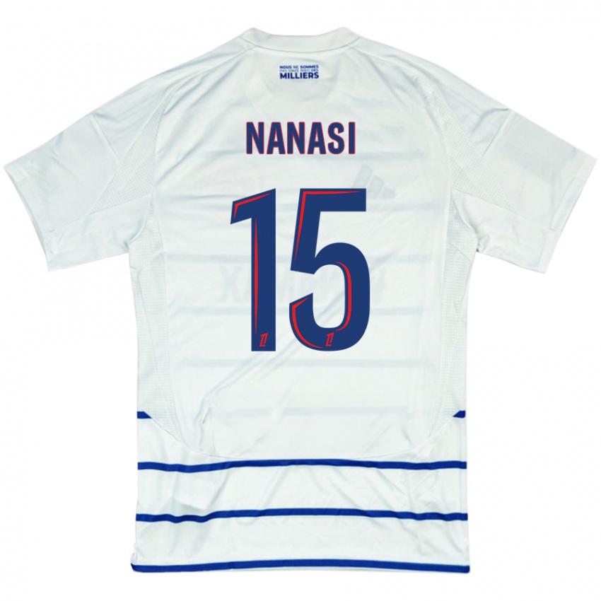 Niño Camiseta Sebastian Nanasi #15 Blanco Azul 2ª Equipación 2024/25 La Camisa Chile