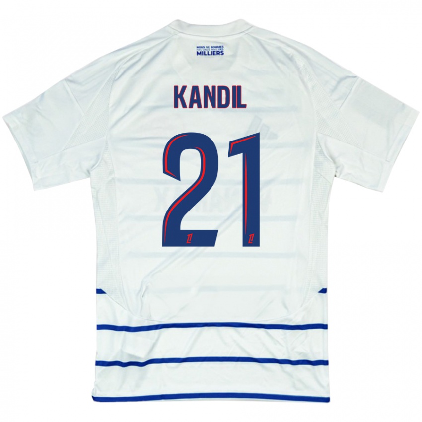 Niño Camiseta Nordine Kandil #21 Blanco Azul 2ª Equipación 2024/25 La Camisa Chile