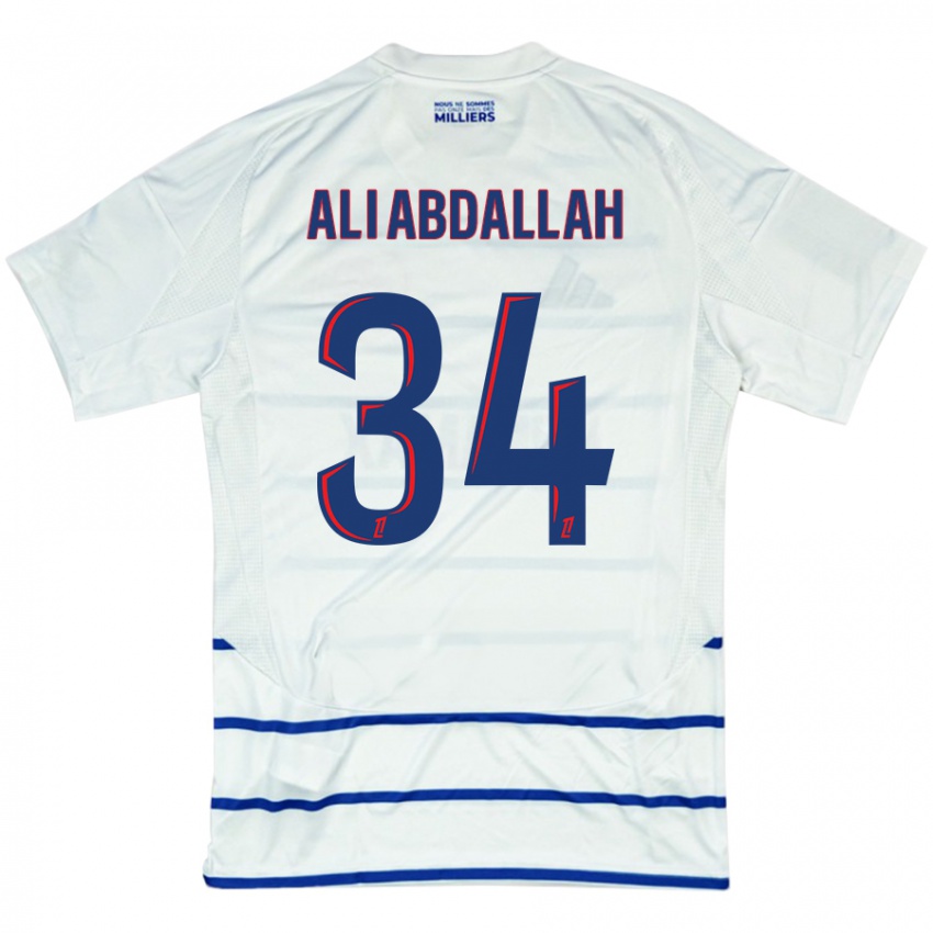 Niño Camiseta Aboubacar Ali Abdallah #34 Blanco Azul 2ª Equipación 2024/25 La Camisa Chile