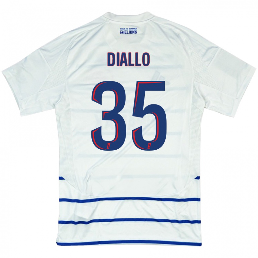 Niño Camiseta Tidiane Diallo #35 Blanco Azul 2ª Equipación 2024/25 La Camisa Chile