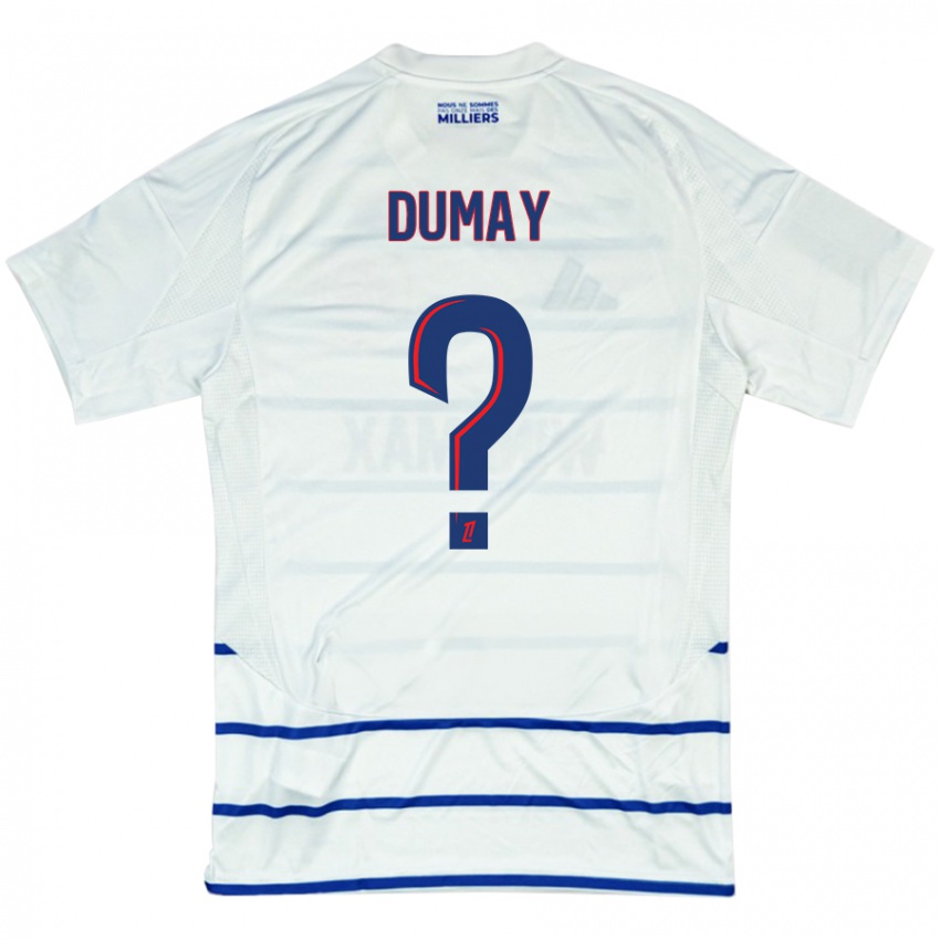 Niño Camiseta Yoann Dumay #0 Blanco Azul 2ª Equipación 2024/25 La Camisa Chile