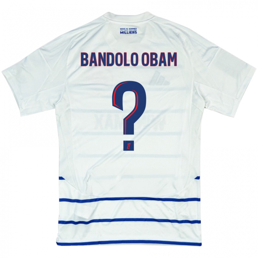 Niño Camiseta Randy Bandolo Obam #0 Blanco Azul 2ª Equipación 2024/25 La Camisa Chile