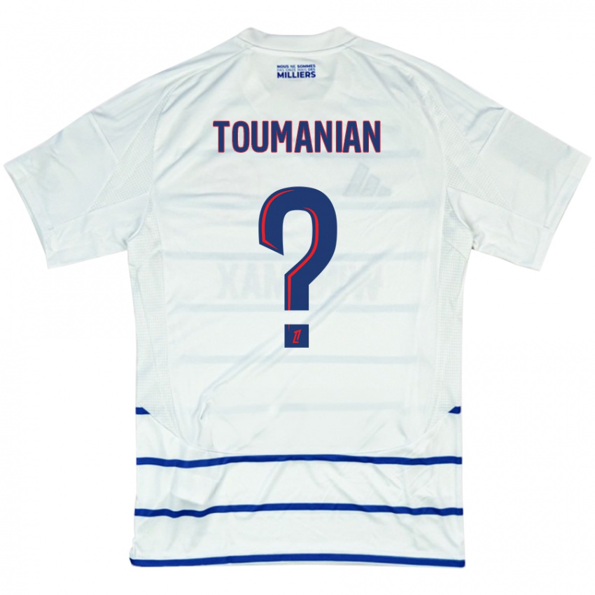 Niño Camiseta Anthony Toumanian #0 Blanco Azul 2ª Equipación 2024/25 La Camisa Chile