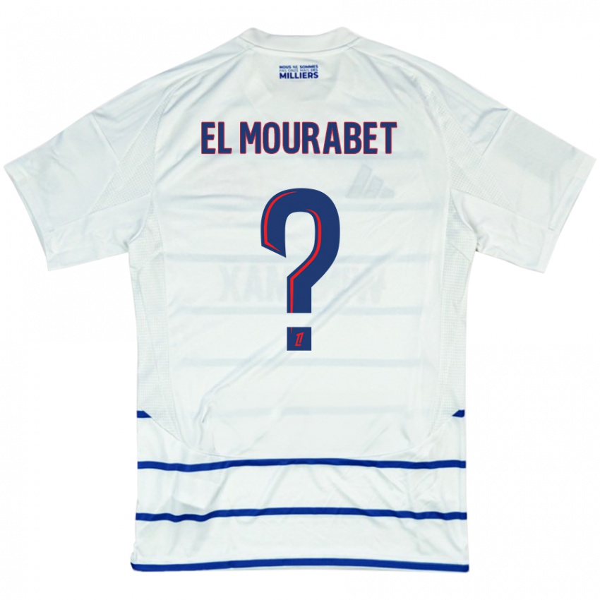 Niño Camiseta Samir El Mourabet #0 Blanco Azul 2ª Equipación 2024/25 La Camisa Chile