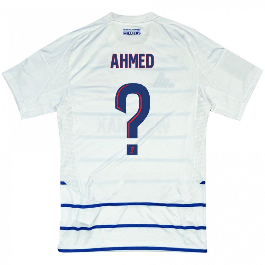 Niño Camiseta Aymeric Ahmed #0 Blanco Azul 2ª Equipación 2024/25 La Camisa Chile