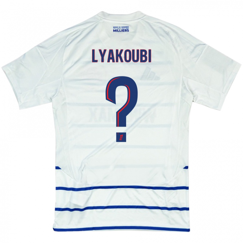 Niño Camiseta Oussama Lyakoubi #0 Blanco Azul 2ª Equipación 2024/25 La Camisa Chile