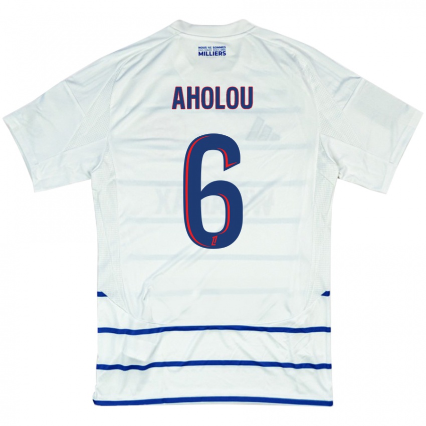 Niño Camiseta Jean-Eudes Aholou #6 Blanco Azul 2ª Equipación 2024/25 La Camisa Chile