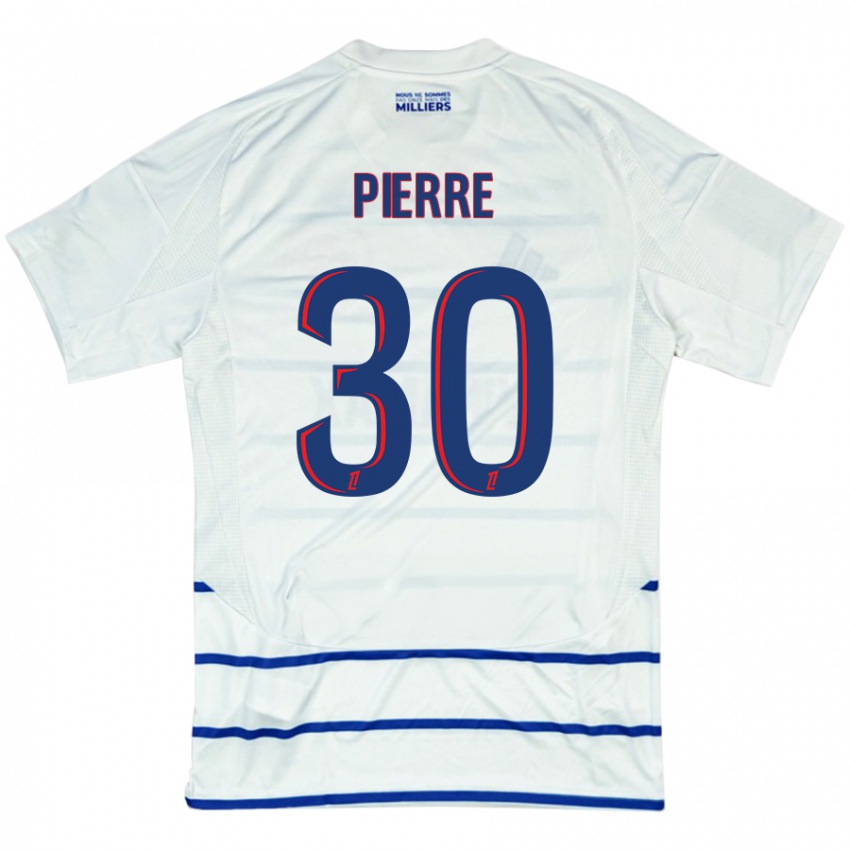 Niño Camiseta Alexandre Pierre #30 Blanco Azul 2ª Equipación 2024/25 La Camisa Chile