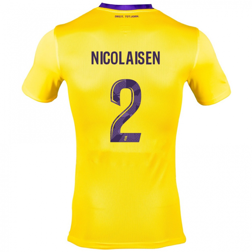 Niño Camiseta Rasmus Nicolaisen #2 Amarillo Morado 2ª Equipación 2024/25 La Camisa Chile