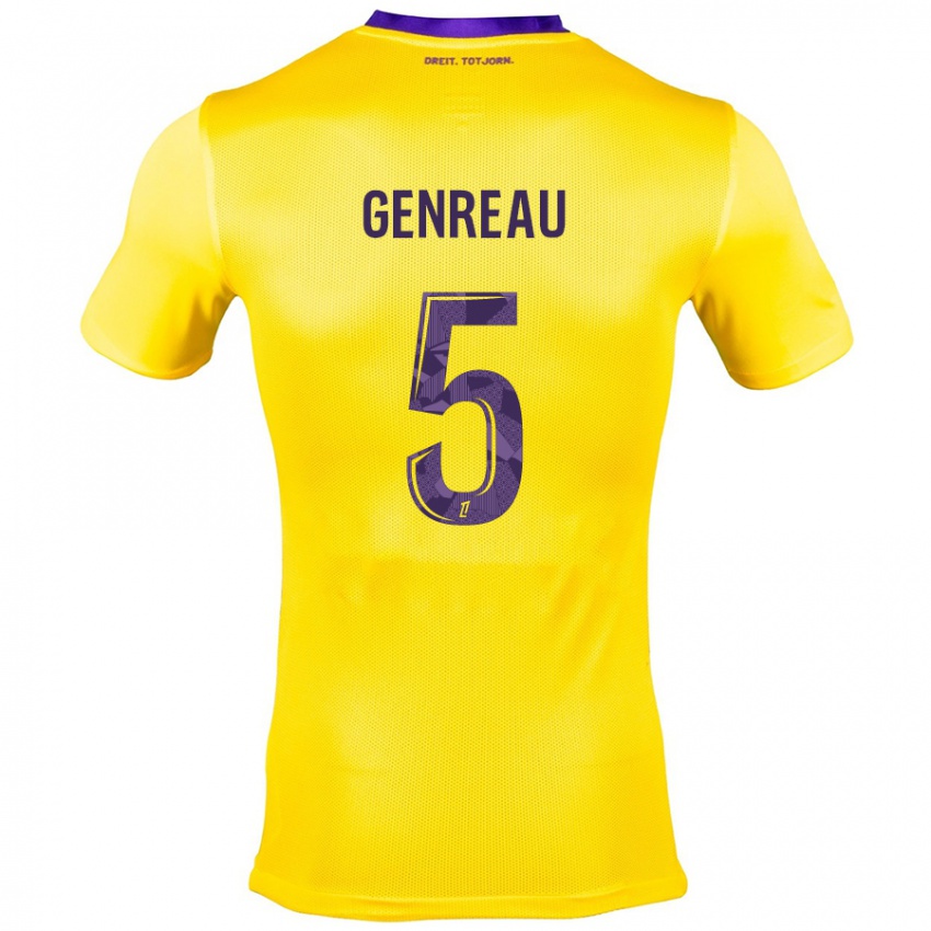 Niño Camiseta Denis Genreau #5 Amarillo Morado 2ª Equipación 2024/25 La Camisa Chile