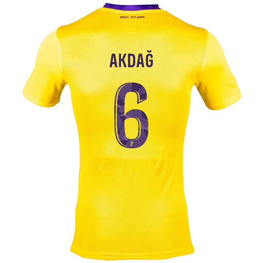 Niño Camiseta Ümit Akdağ #6 Amarillo Morado 2ª Equipación 2024/25 La Camisa Chile