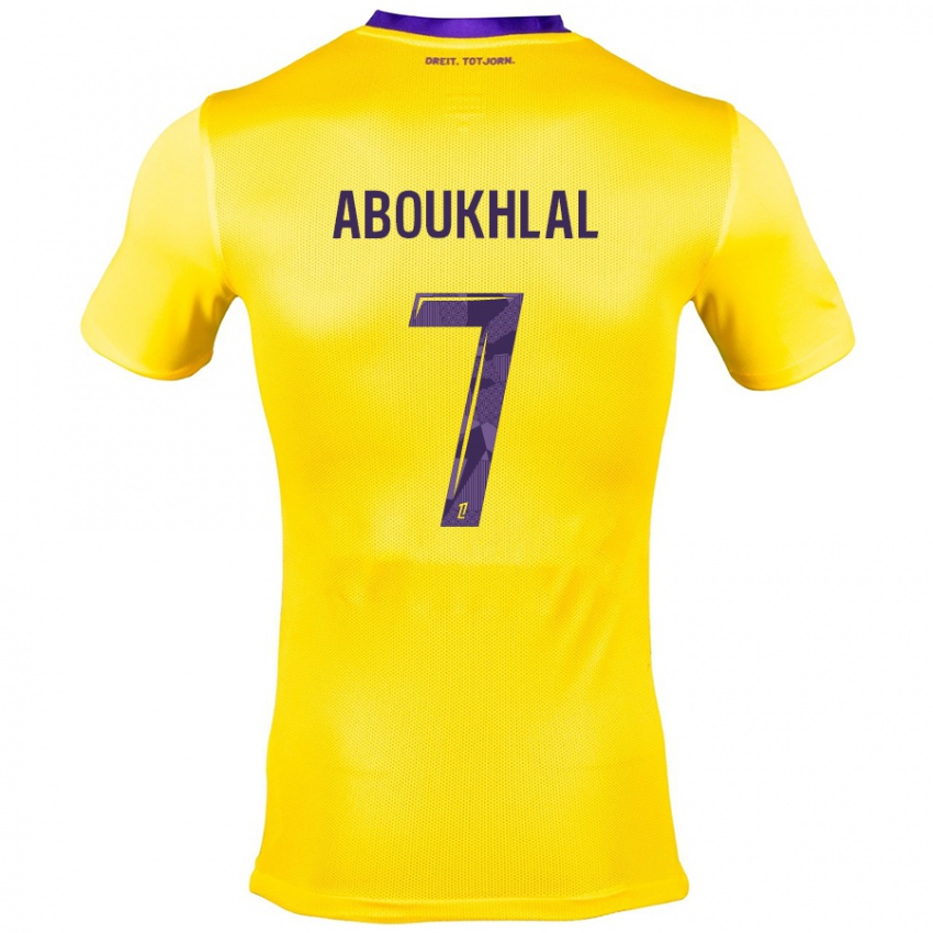 Niño Camiseta Zakaria Aboukhlal #7 Amarillo Morado 2ª Equipación 2024/25 La Camisa Chile