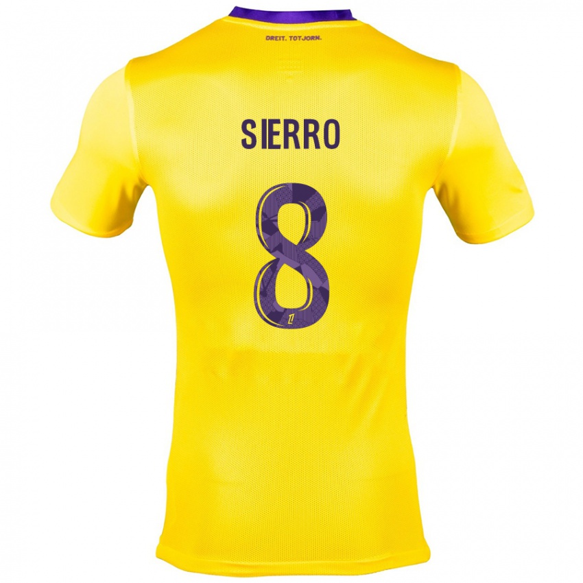 Niño Camiseta Vincent Sierro #8 Amarillo Morado 2ª Equipación 2024/25 La Camisa Chile