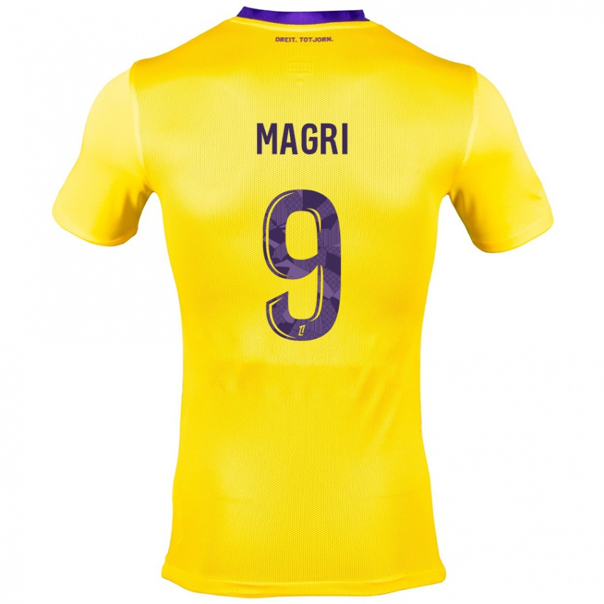 Niño Camiseta Frank Magri #9 Amarillo Morado 2ª Equipación 2024/25 La Camisa Chile