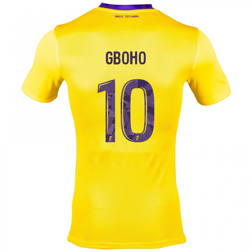 Niño Camiseta Yann Gboho #10 Amarillo Morado 2ª Equipación 2024/25 La Camisa Chile